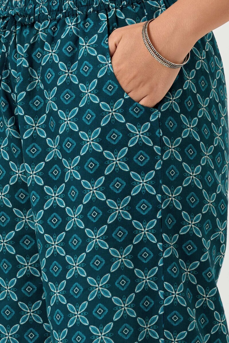 Blue Printed Cotton Farsi