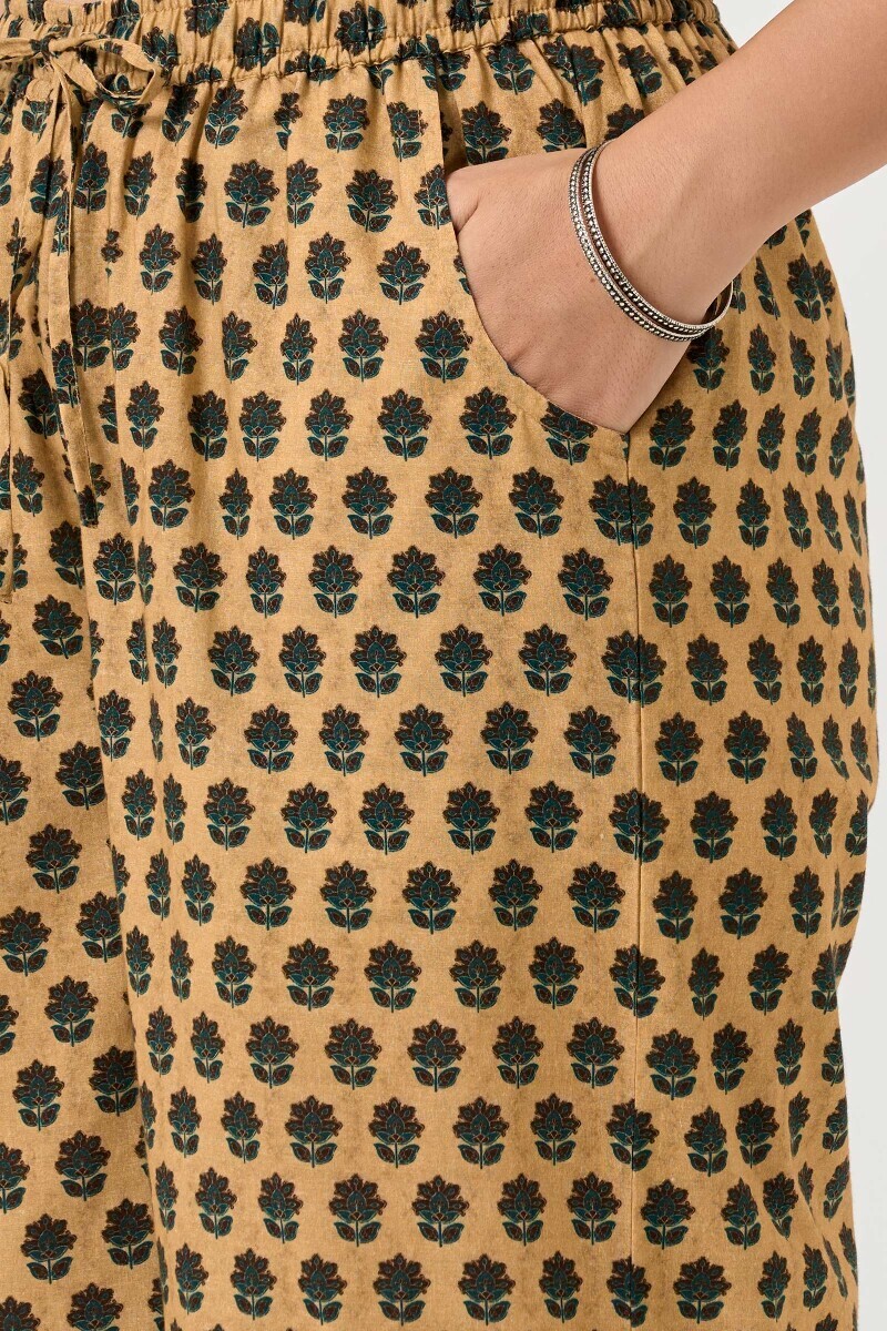 Beige Printed Cotton Farsi