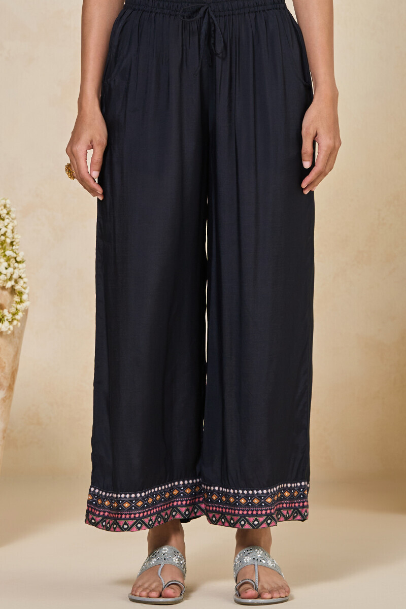 Black Handcrafted Viscose Farsi