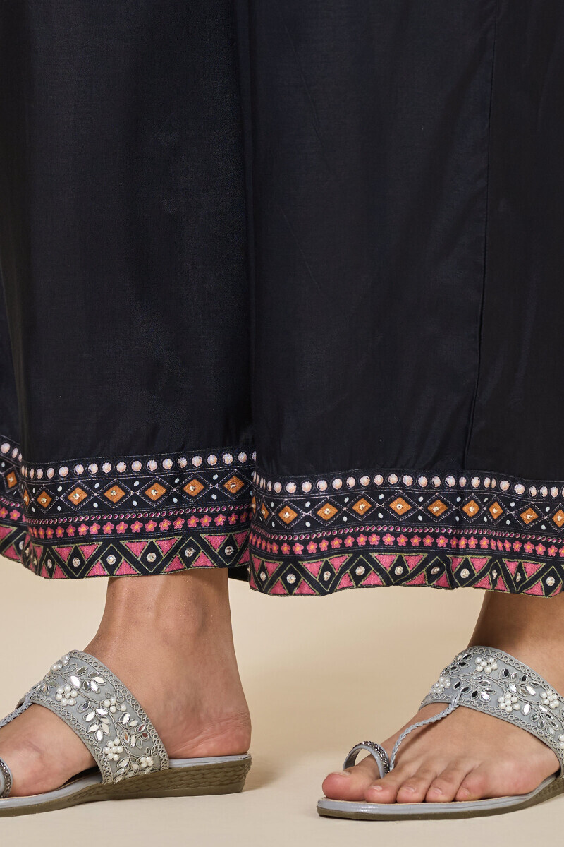 Black Handcrafted Viscose Farsi