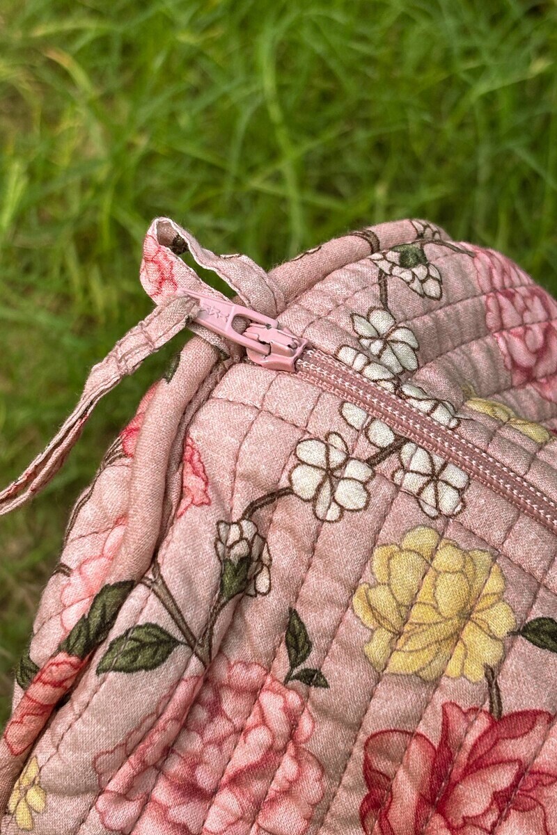 Pink Printed Cotton Holdall Bag
