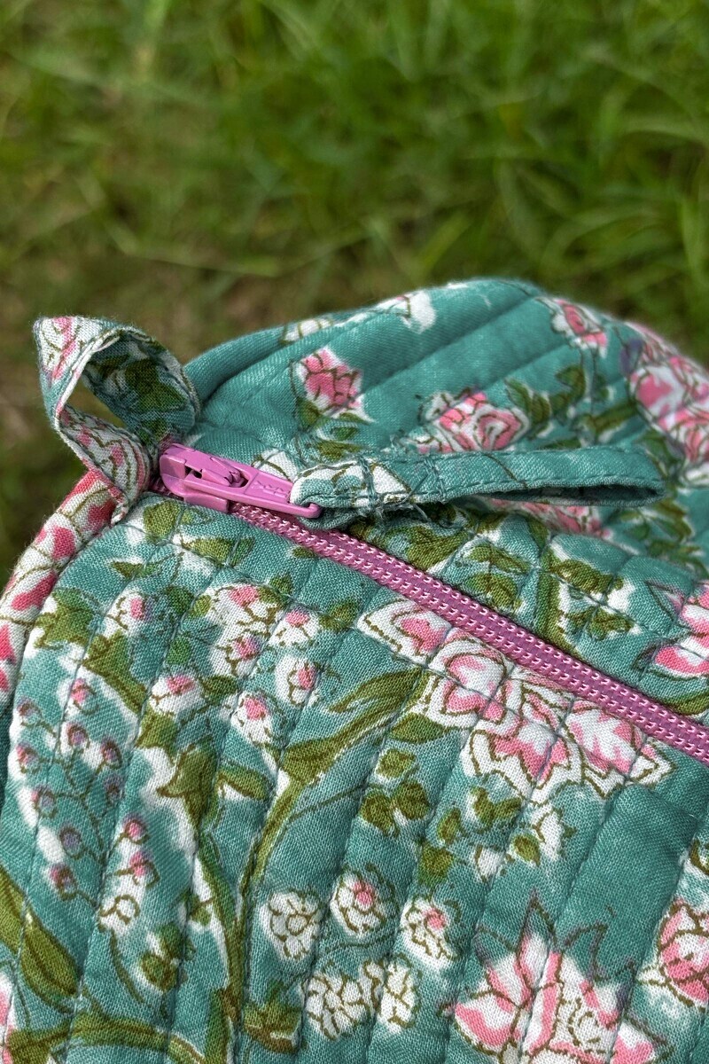 Blue Hand Block Printed Cotton Holdall Bag