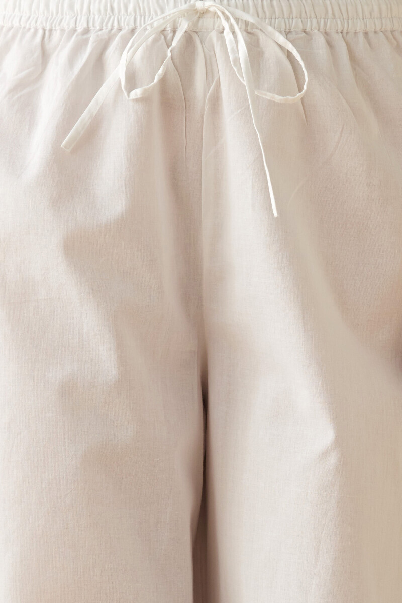 Off-White Handcrafted Cotton Izhaar Pants