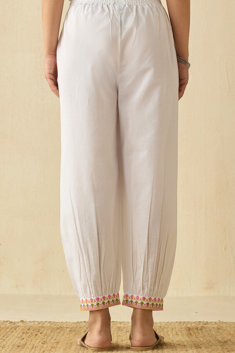 Off-White Handcrafted Cotton Izhaar Pants