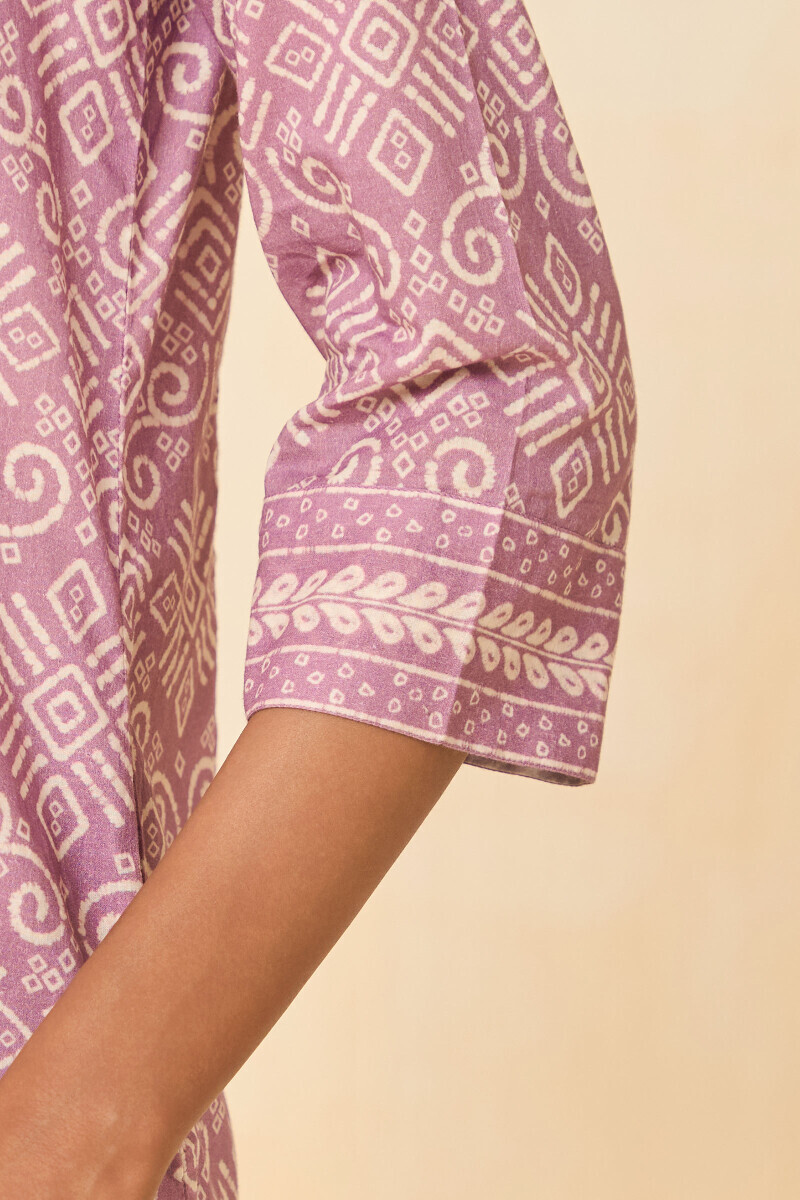 Purple Printed Cotton Kaftan