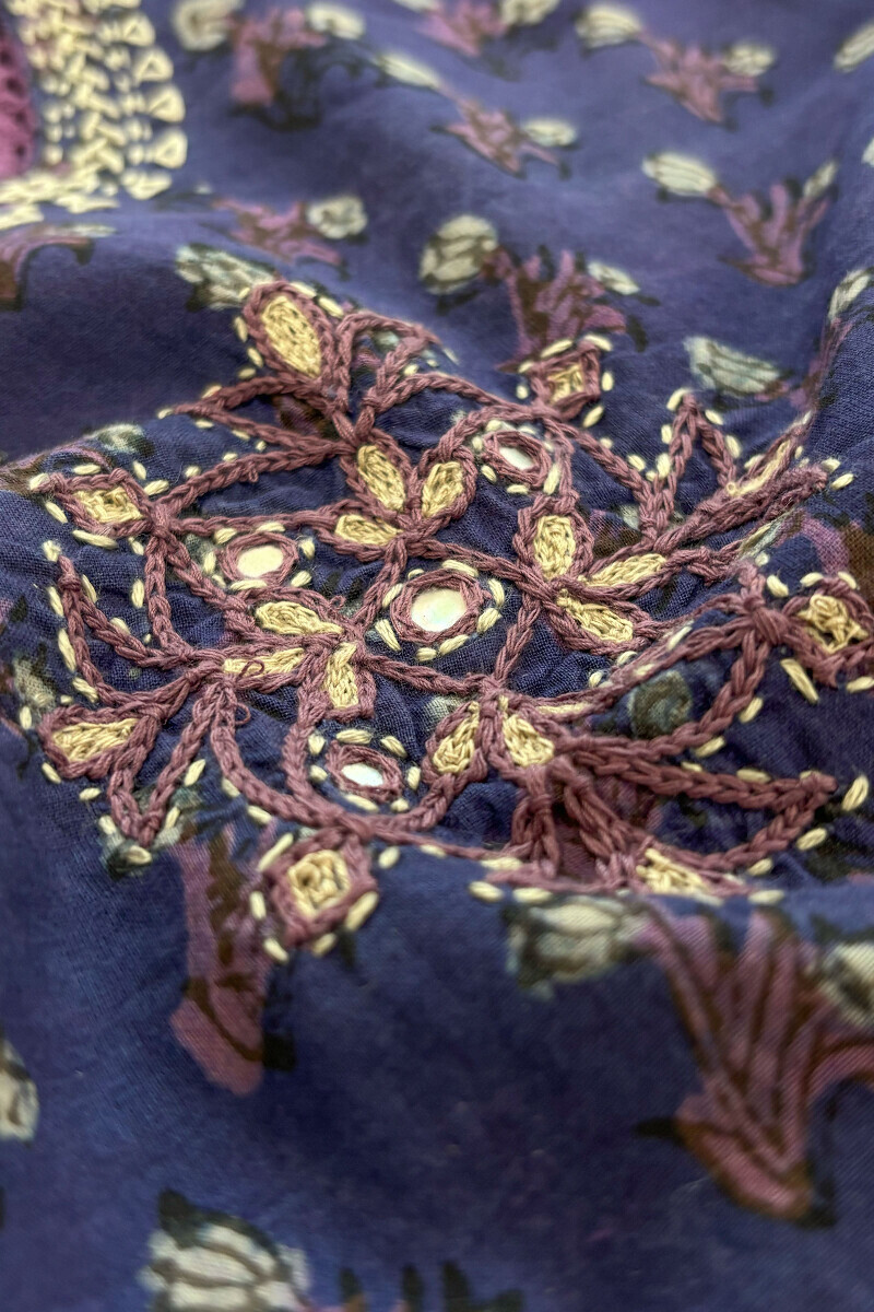 Akola Hand Block Printed Straight Cotton Kurta