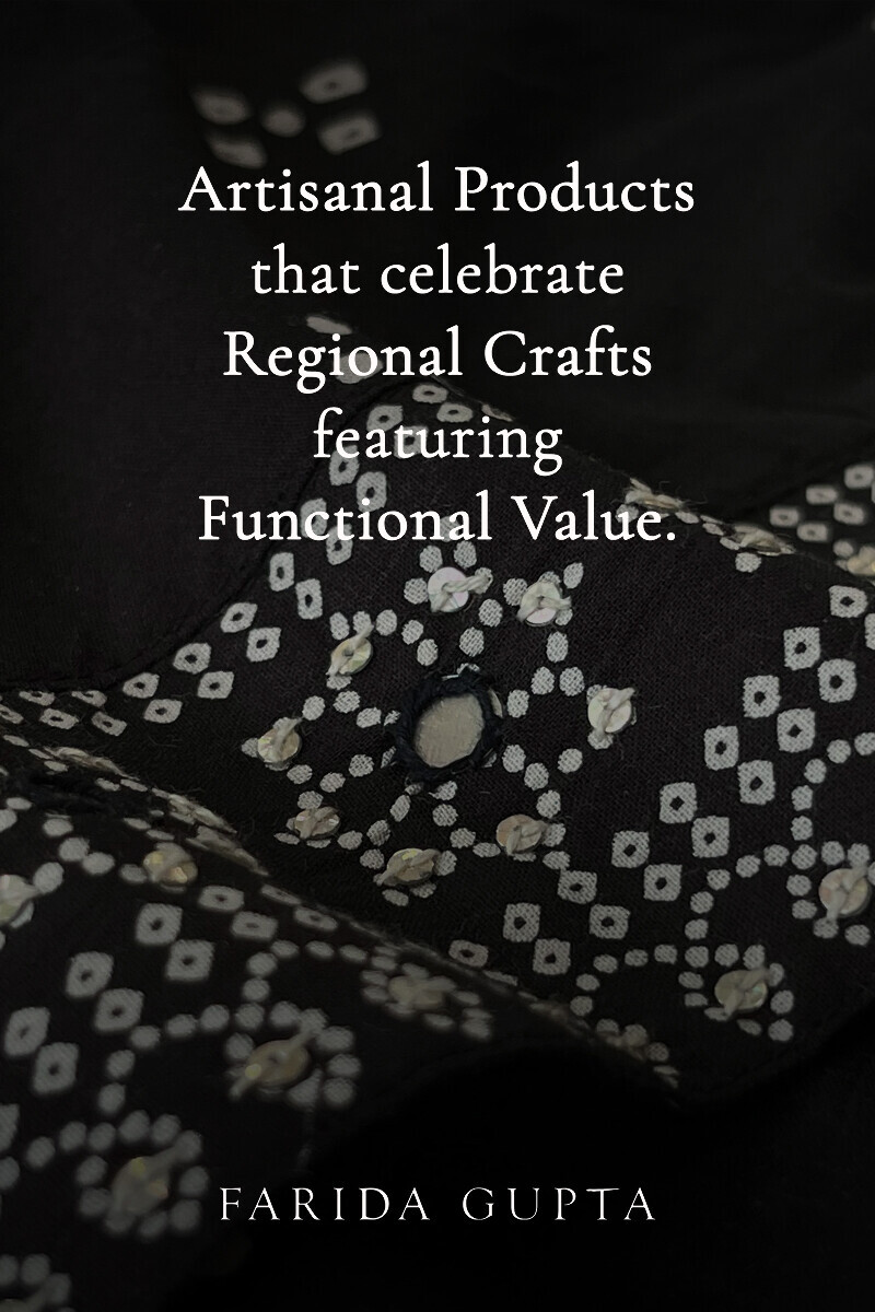 Black Hand Printed Straight Cotton Kurta