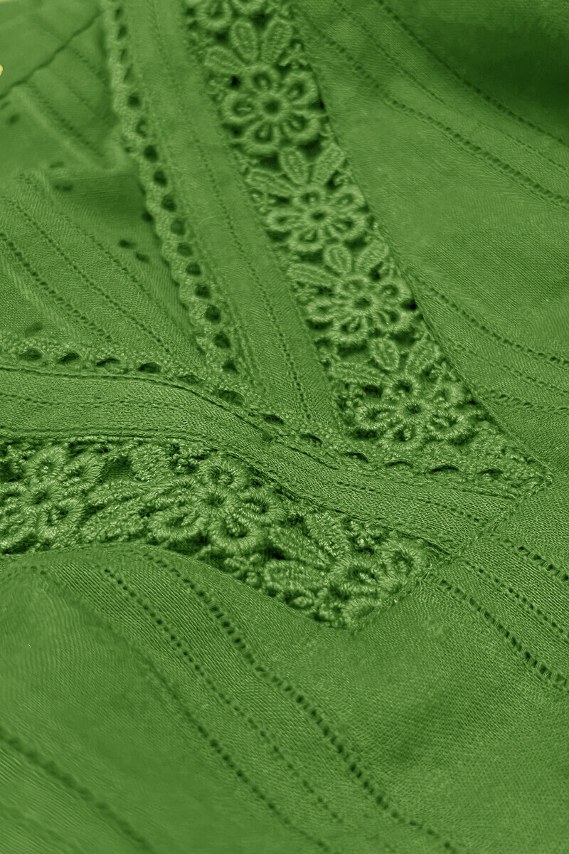 Green Handcrafted Straight Cotton Dobby Kurta