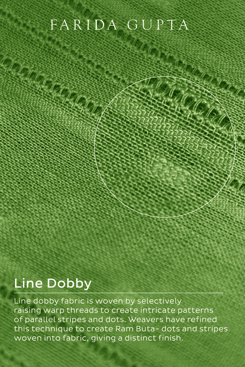 Green Handcrafted Straight Cotton Dobby Kurta