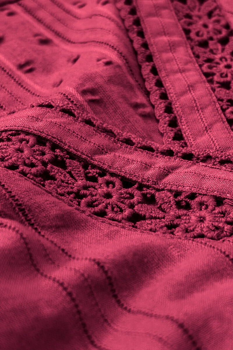Pink Handcrafted Straight Cotton Dobby Kurta