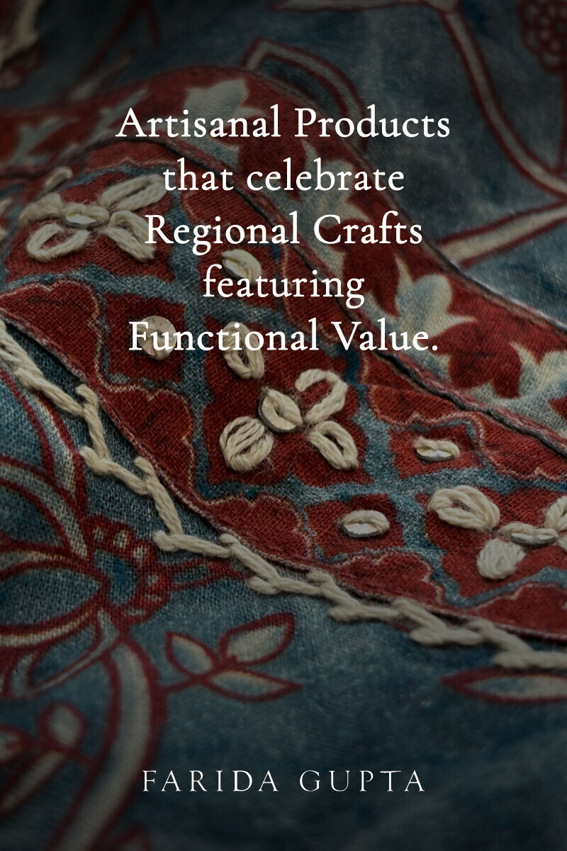 Blue Printed Angrakha Cotton Kurta