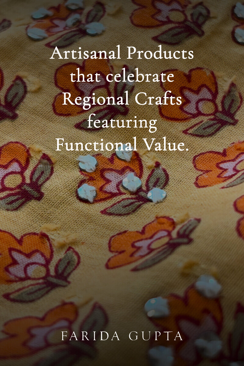 Mustard Hand Printed A-Line Cotton Dobby Kurta