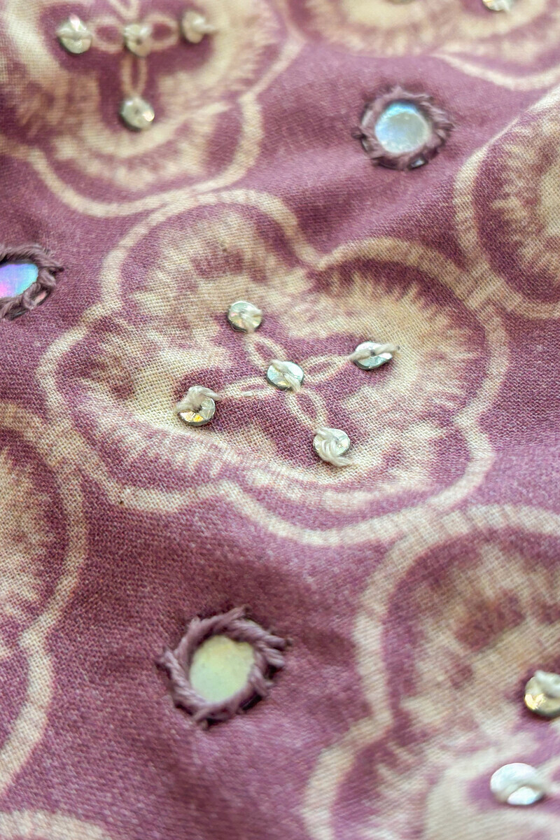 Purple Printed Straight Cotton Kurta