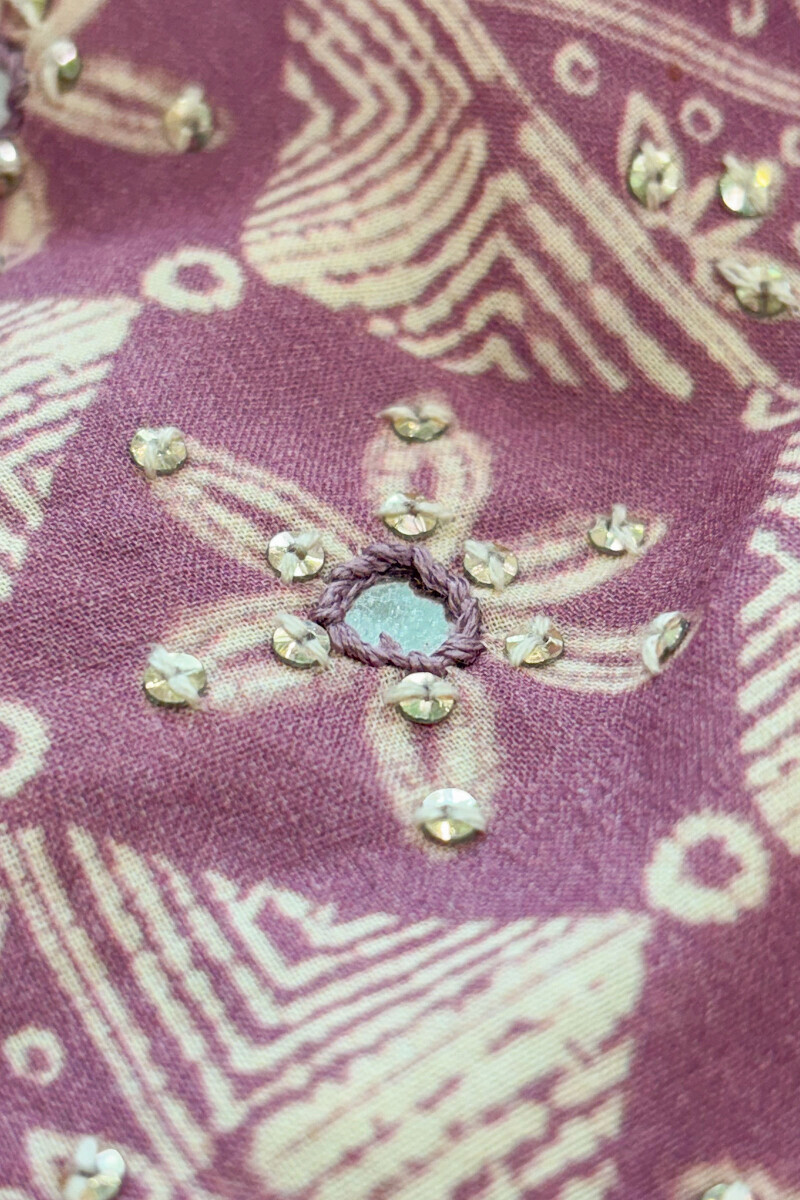 Purple Printed A-Line Cotton Kurta