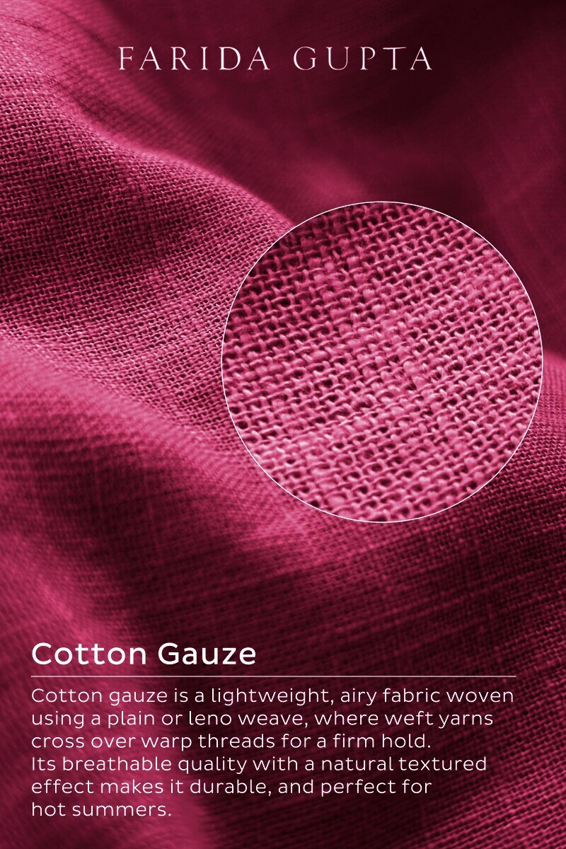 Pink Handcrafted Straight Gauze Slub Kurta