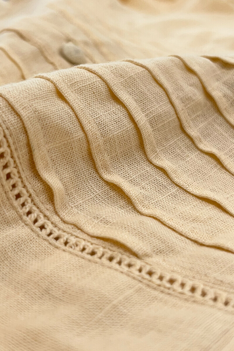Cream Handcrafted Straight Gauze Slub Kurta