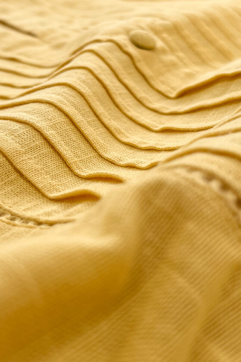 Yellow Handcrafted Straight Gauze Slub Kurta