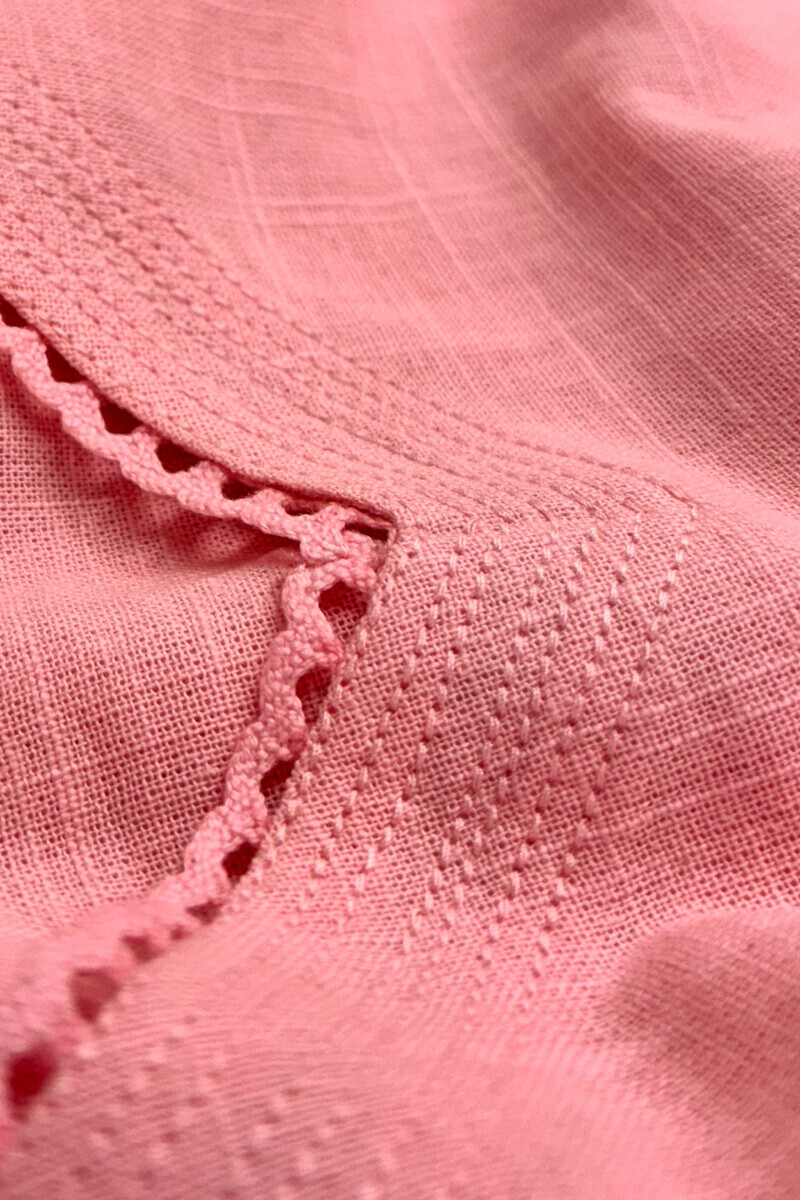 Pink Handcrafted Straight Gauze Slub Kurta