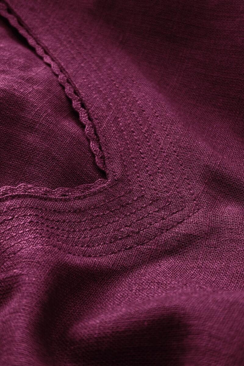 Purple Handcrafted Straight Gauze Slub Kurta