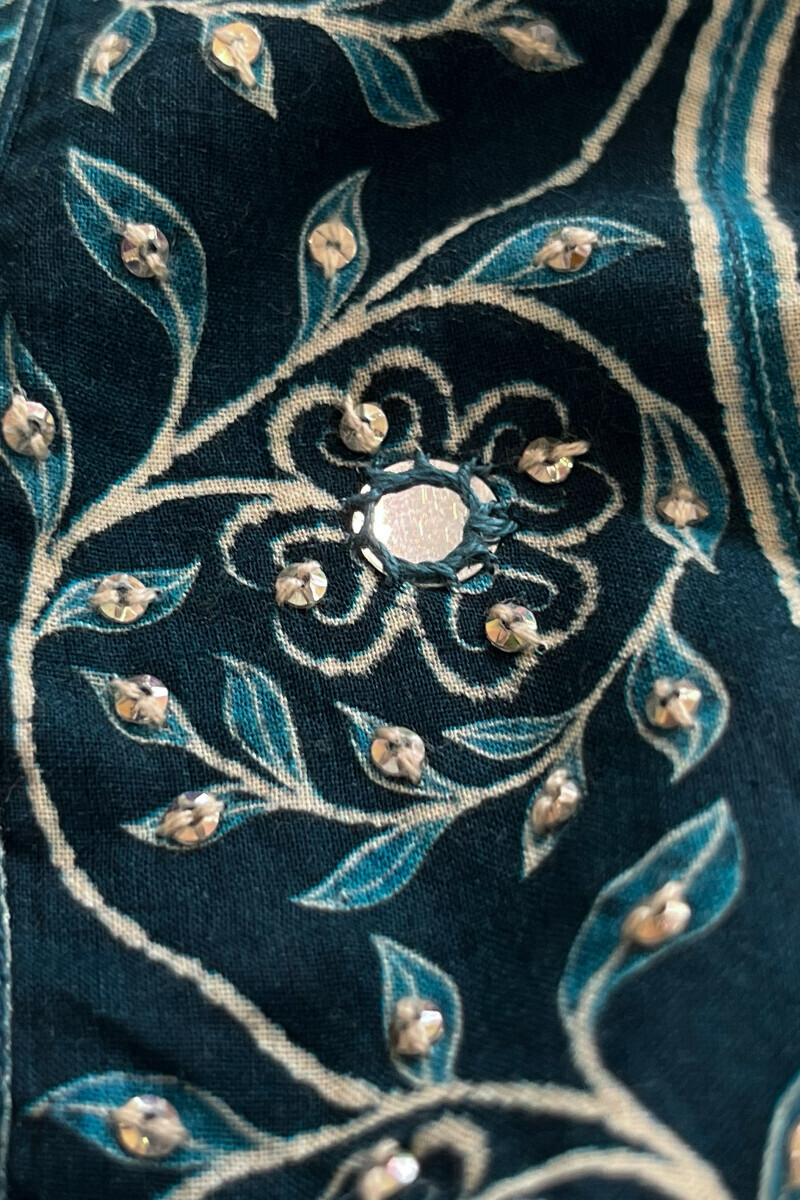 Blue Printed Straight Cotton Kurta