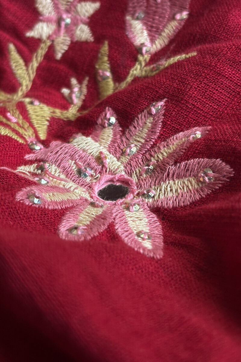 Maroon Handcrafted Straight Gauze Slub Kurta