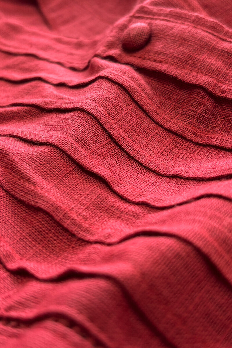 Maroon Handcrafted Straight Gauze Slub Kurta