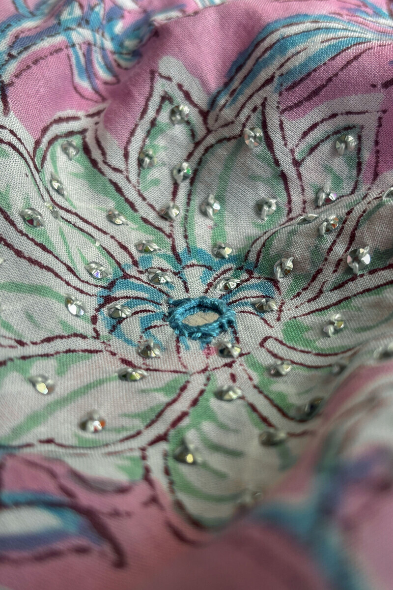 Pink Hand Block Printed Straight Cotton Kurta