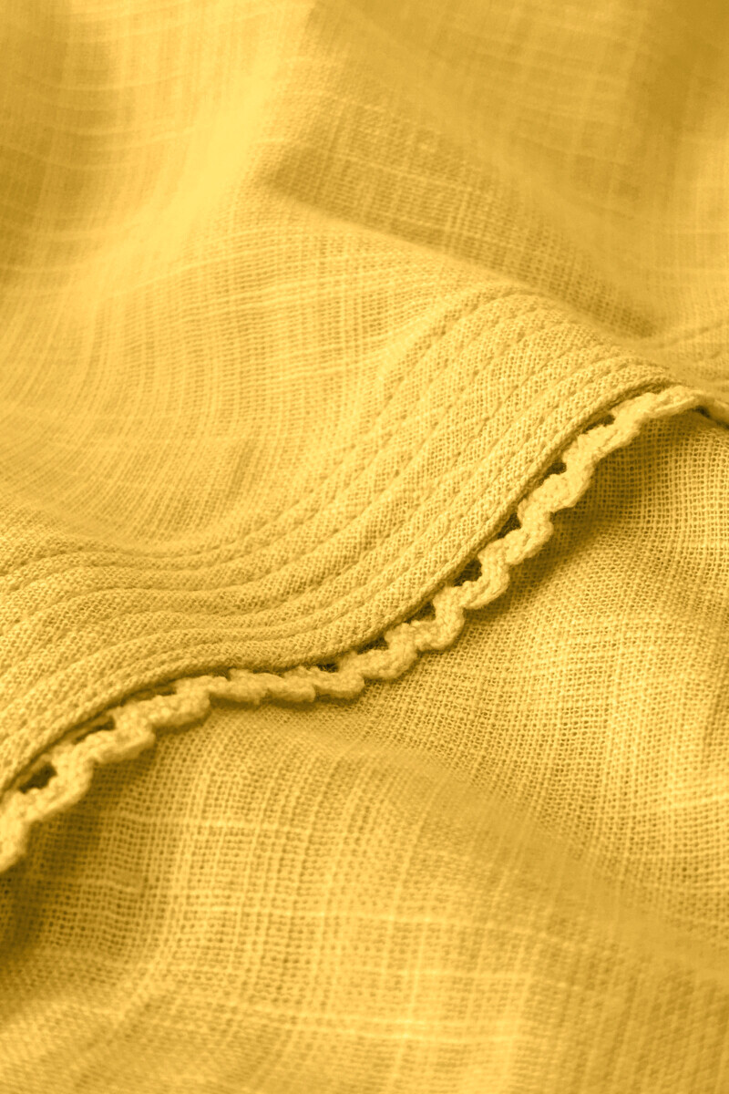 Yellow Handcrafted Straight Gauze Slub Kurta