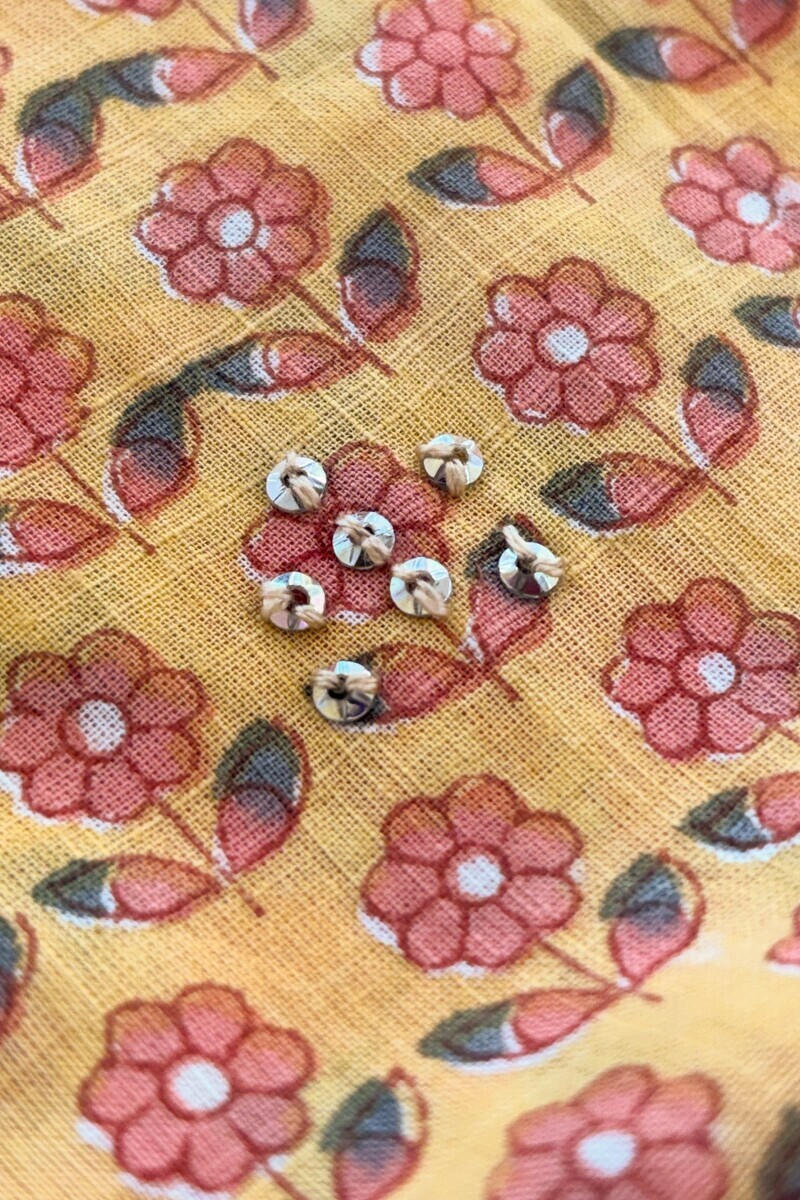 Yellow Hand Block Printed A-Line Cotton Slub Kurta