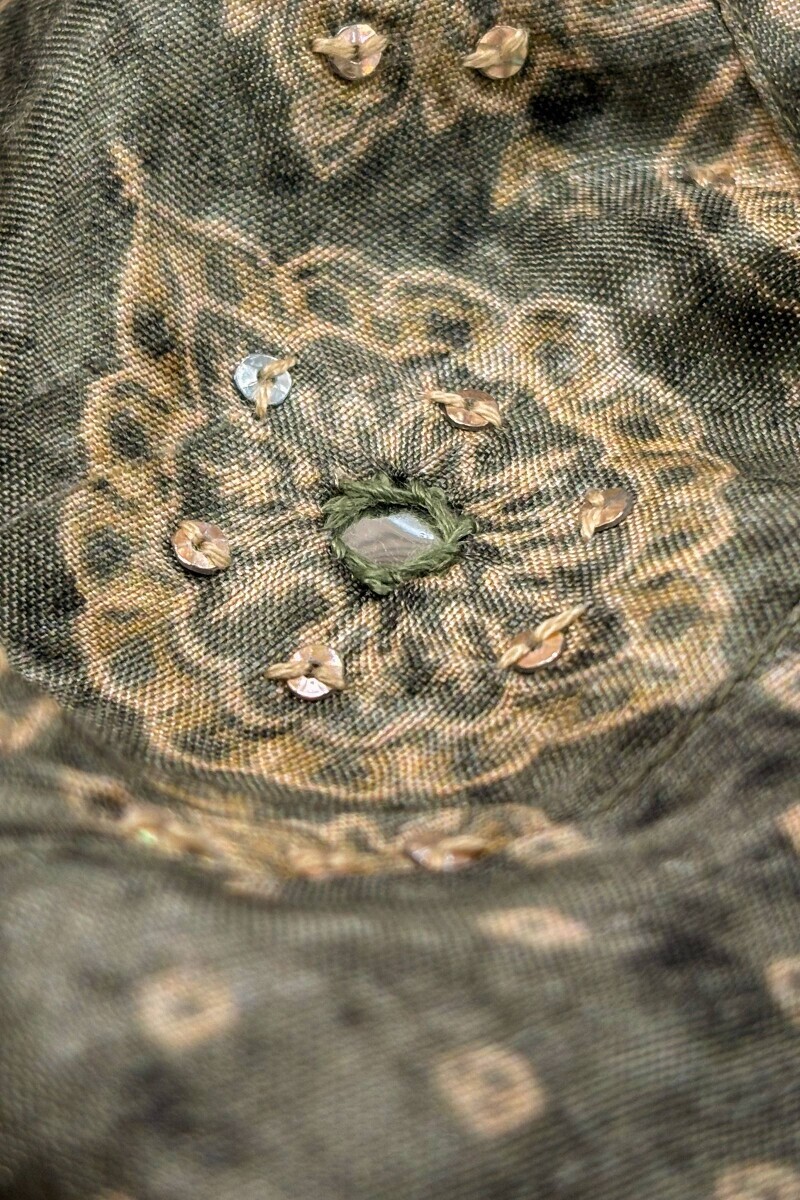 Green Printed A-Line Dola Silk Kurta