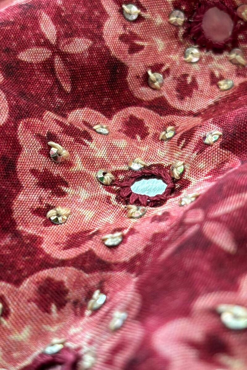 Maroon Printed A-Line Viscose Kurta