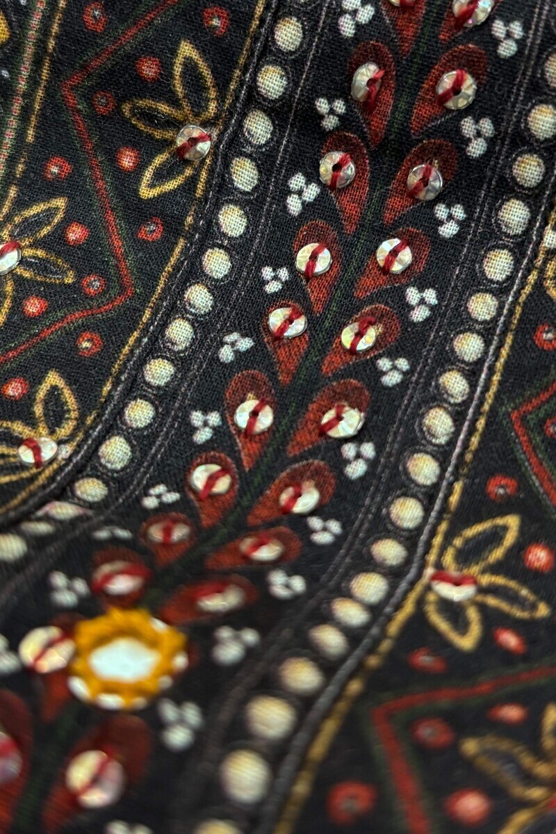 Black Printed Straight Cotton Kurta