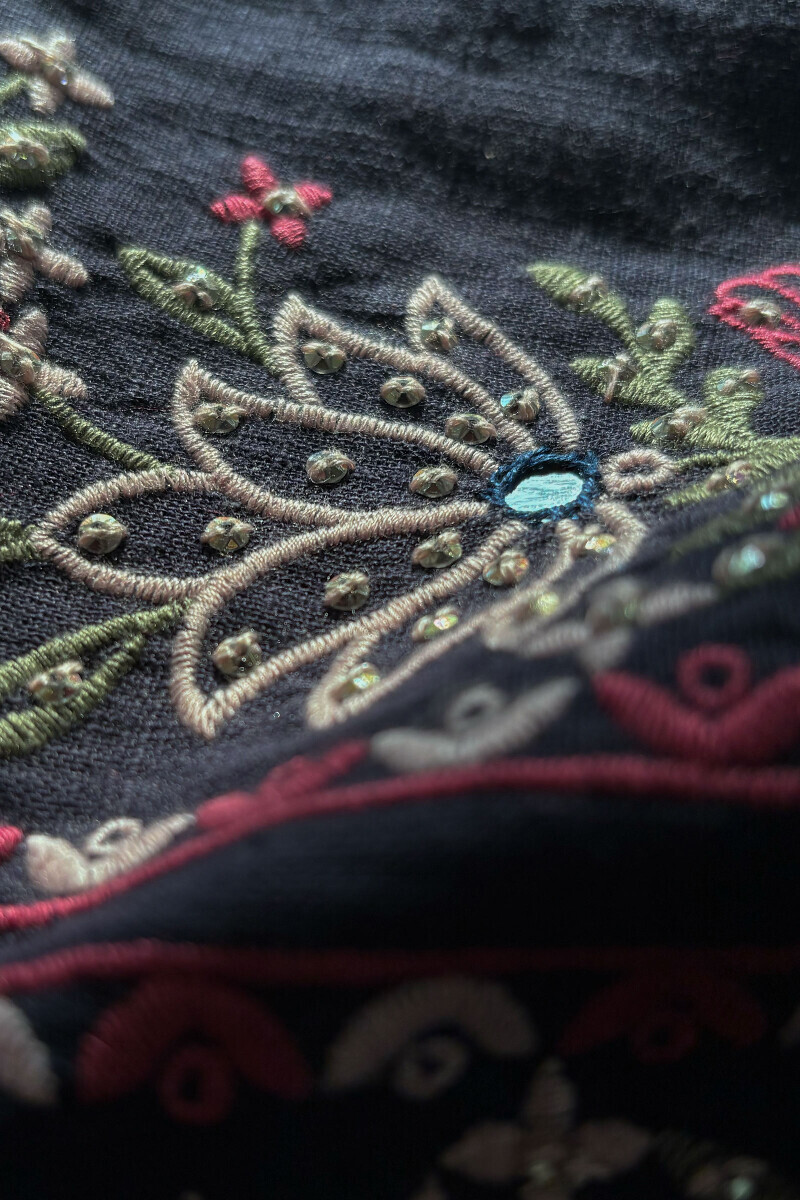 Navy Blue Handcrafted Straight Gauze Slub Kurta