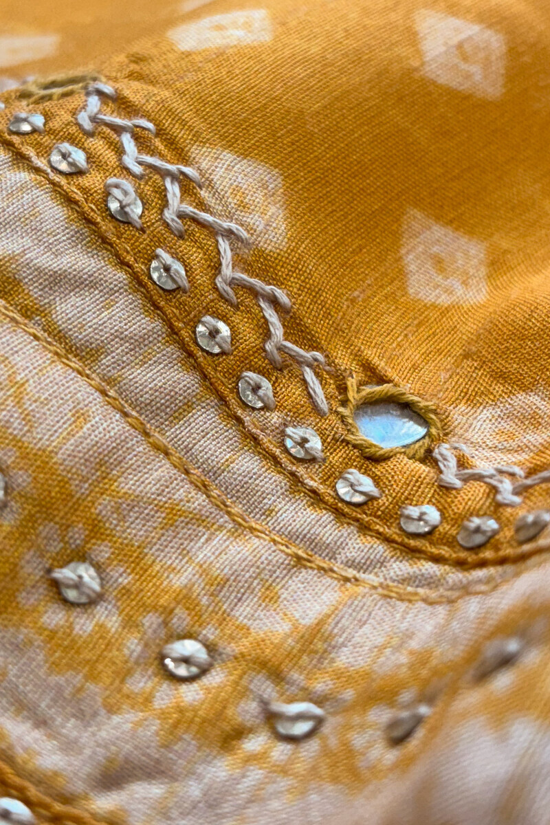 Yellow Printed Straight Dola Silk Kurta