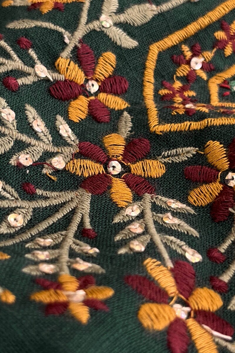 Green Handcrafted Straight Gauze Slub Kurta