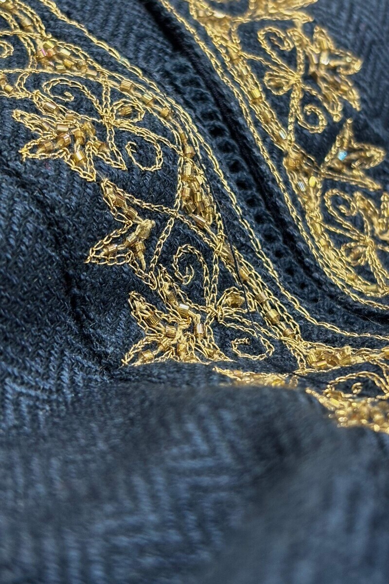 Indigo Handcrafted Straight Faux Wool Kurta