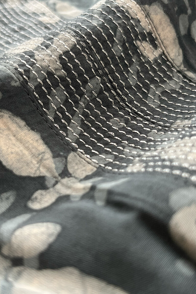 Grey Hand Block Printed Straight Viscose Kurta