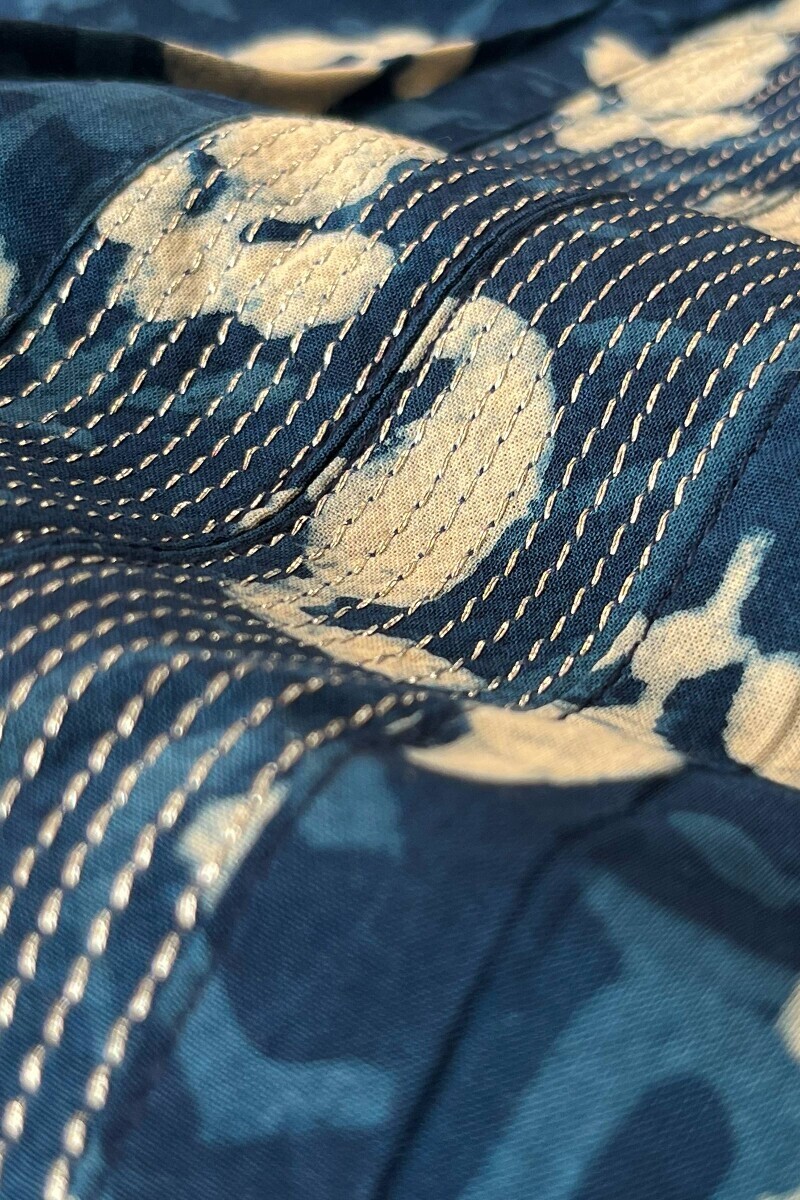 Indigo Hand Block Printed Straight Viscose Kurta