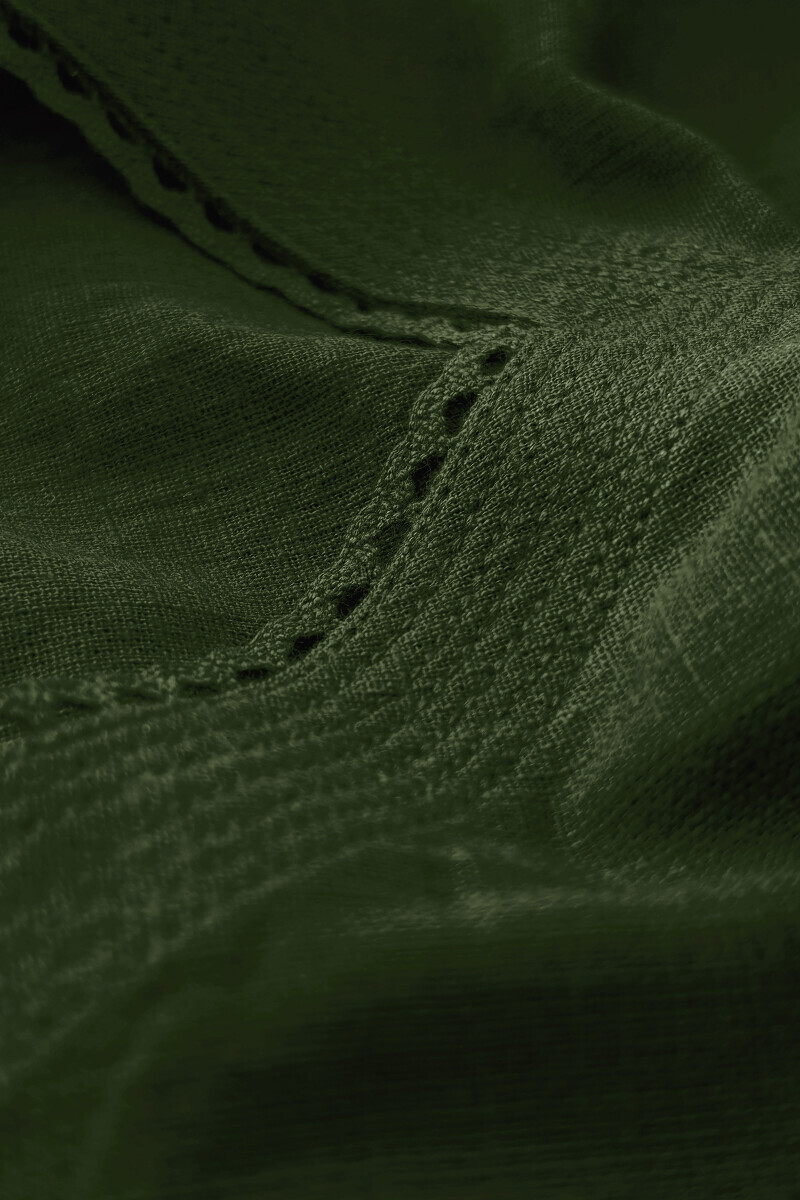 Green Handcrafted Straight Gauze Slub Kurta