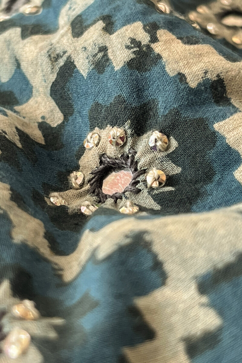 Indigo Hand Block Printed Straight Cotton Kurta