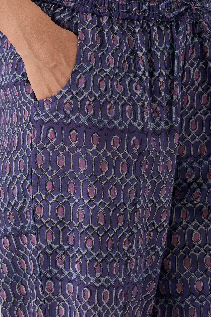 Akola Hand Block Printed Cotton Narrow Pants