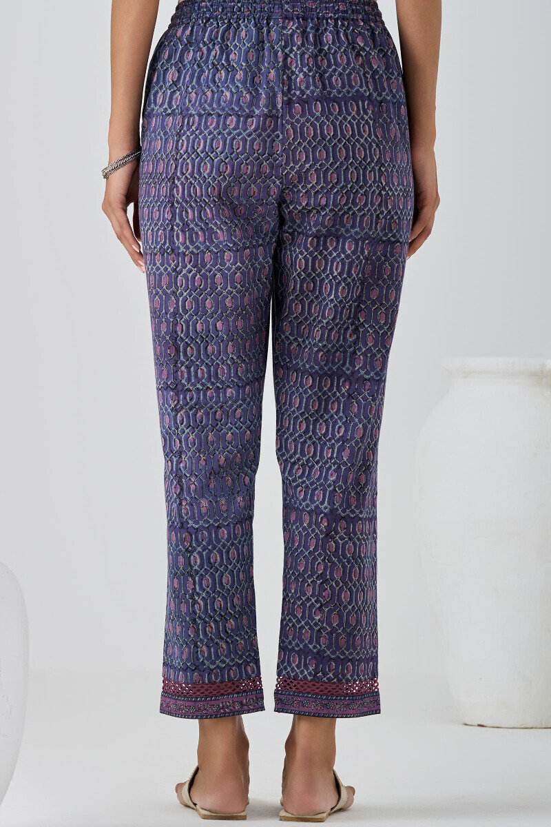 Akola Hand Block Printed Cotton Narrow Pants