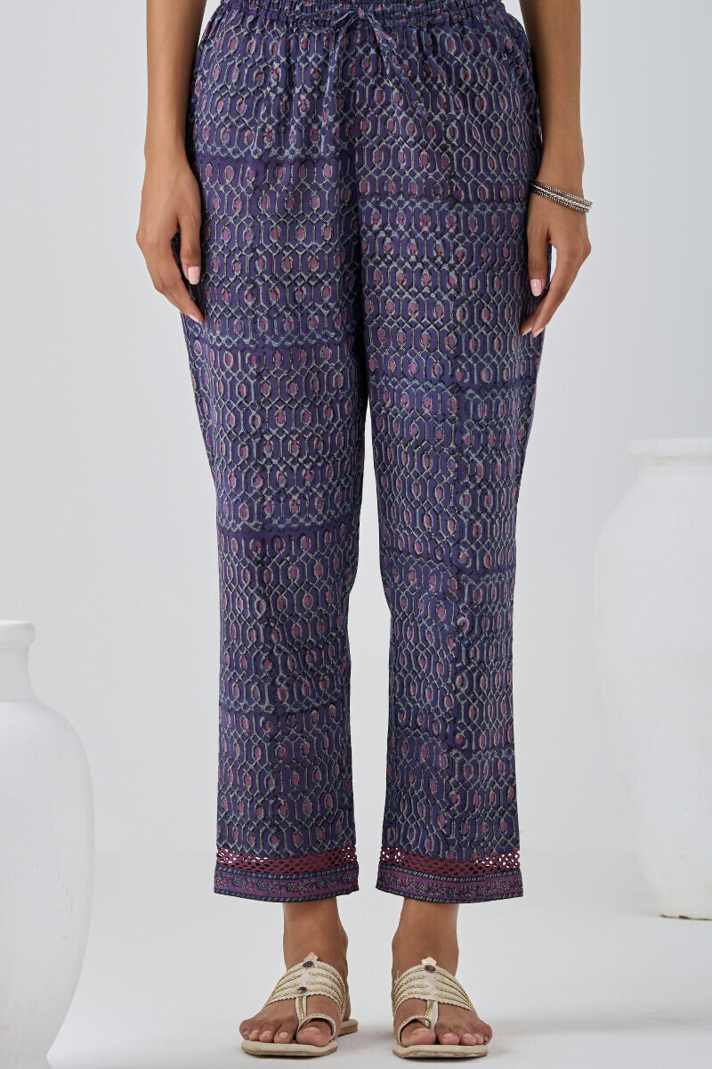 Akola Hand Block Printed Cotton Narrow Pants