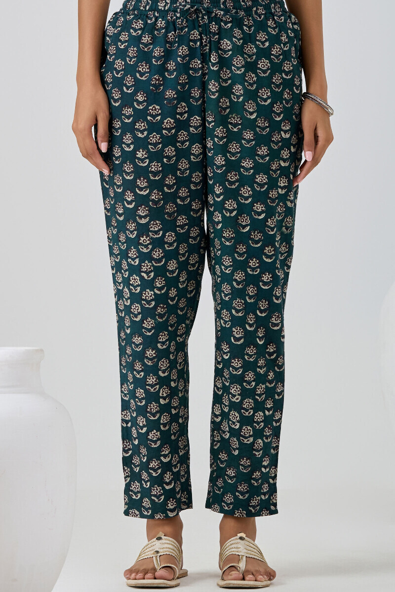 Bagru Hand Block-Printed Cotton Narrow Pants
