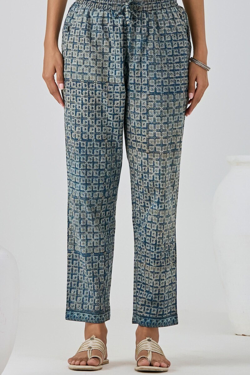 Akola Hand Block-Printed Cotton Narrow Pants