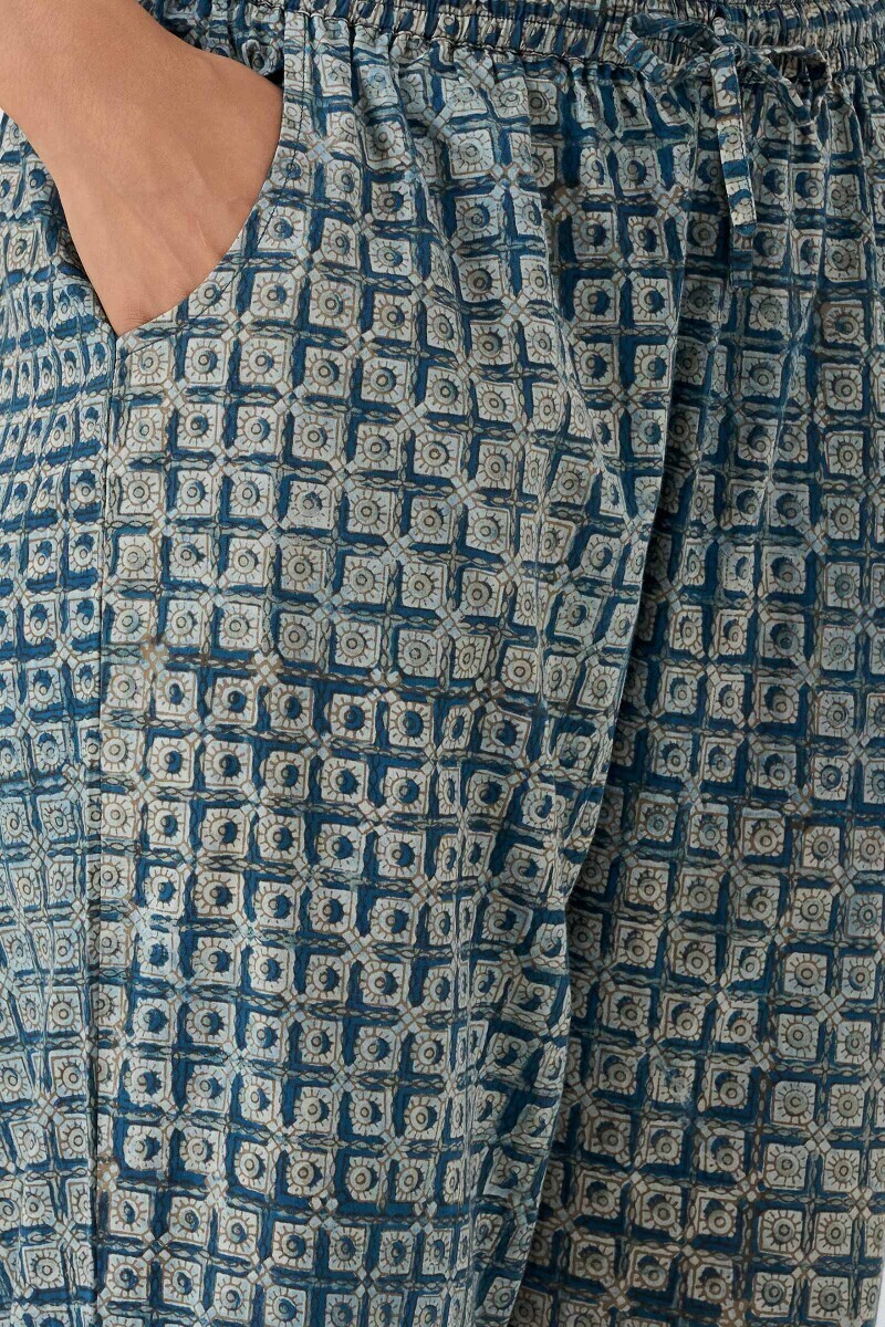 Akola Hand Block-Printed Cotton Narrow Pants