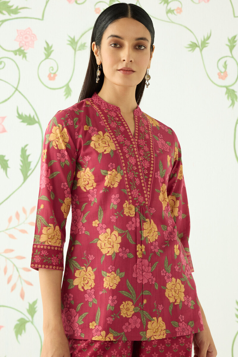 Pink Printed Cotton Loungewear Set