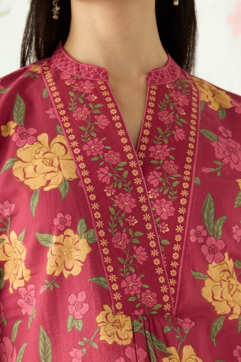 Pink Printed Cotton Loungewear Set