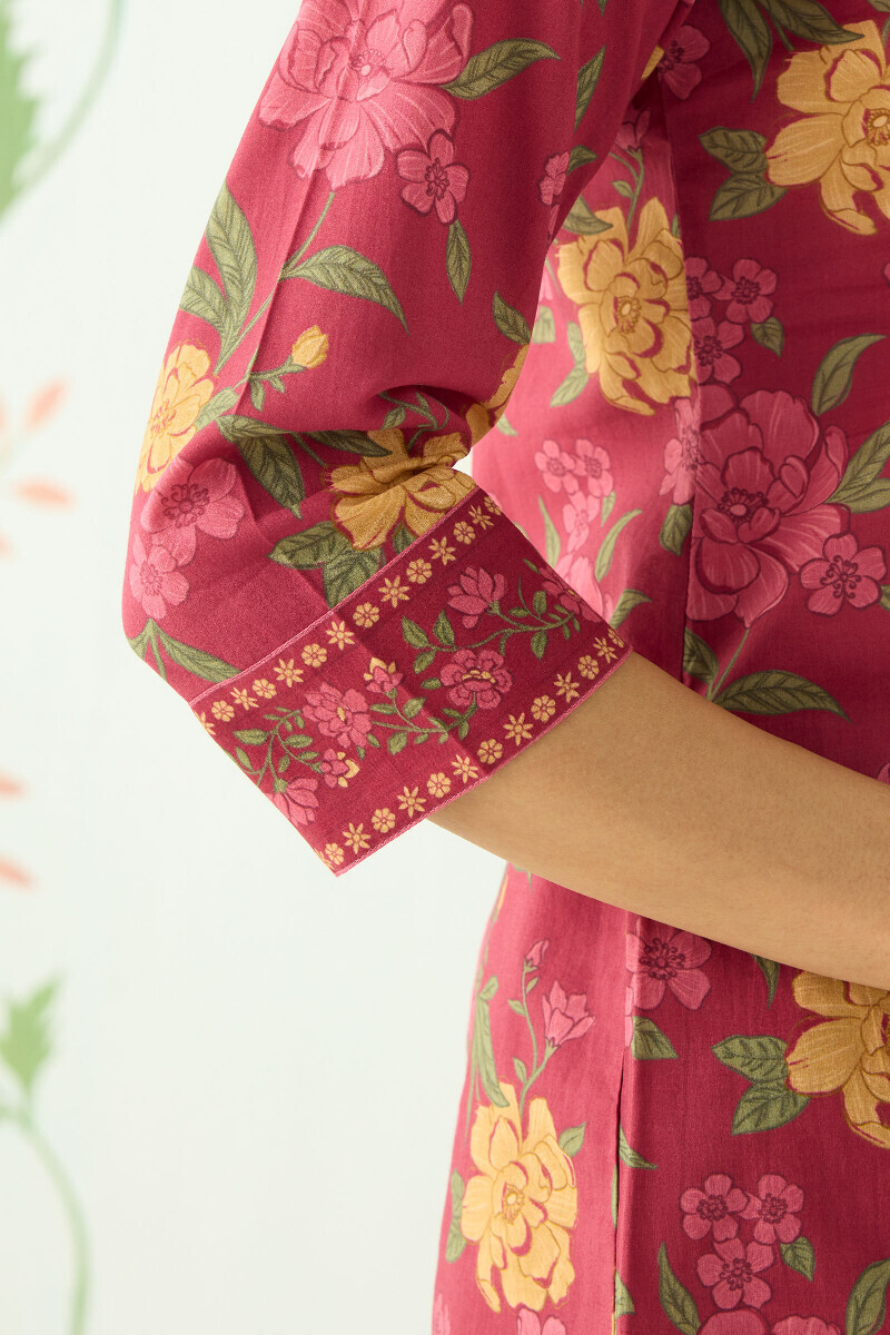 Pink Printed Cotton Loungewear Set