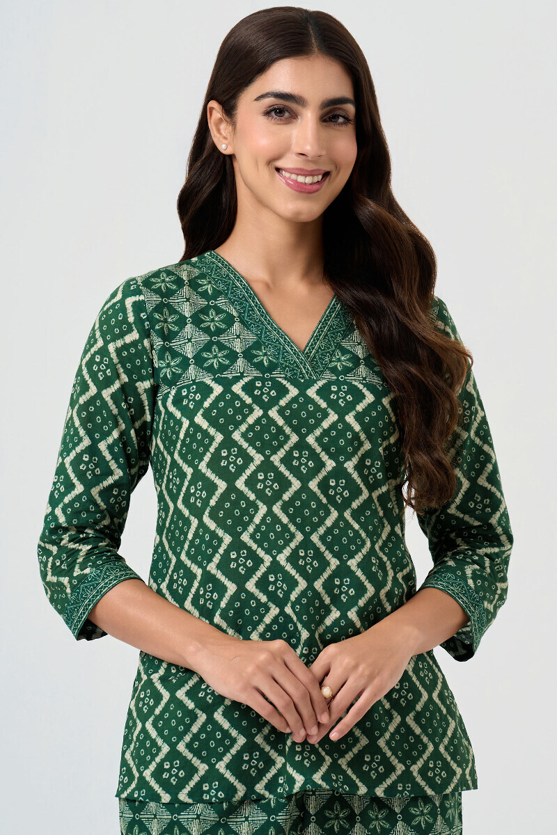 Green Printed Cotton Co-ord Set